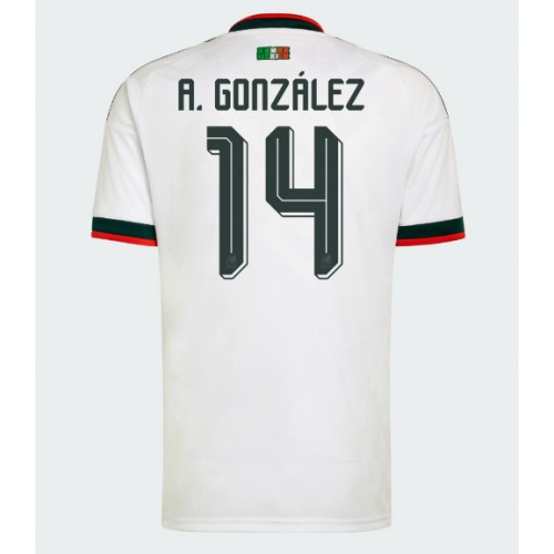 Stroje piłkarskie Meksyk Armando Gonzalez #14 Koszulka Wyjazdowej MŚ 2026 Krótki Rękaw
